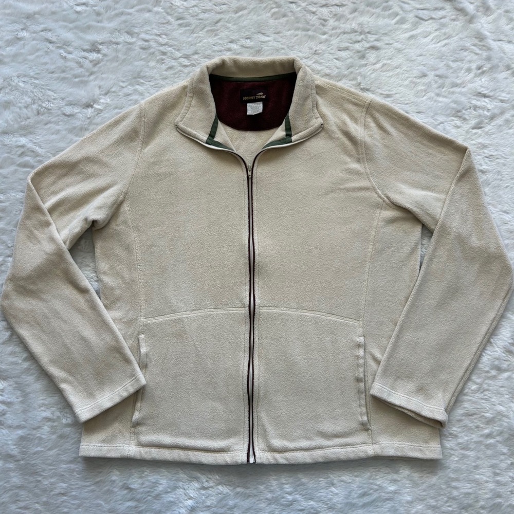Horny Toad Women Full Zip Fleece Jacket Cream Large Outdoors Layer Gorpcore